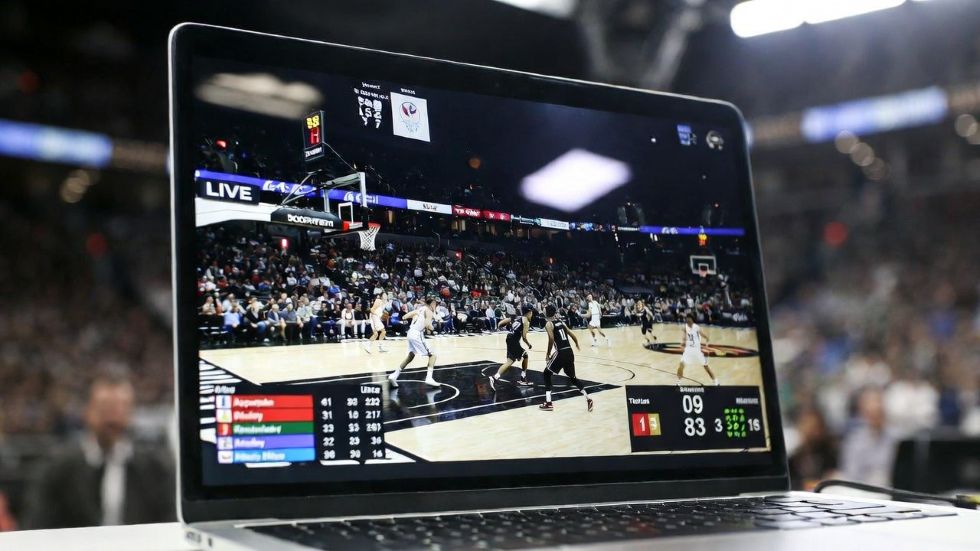 streaming a live basketball game with real-time stats visible on a second screen