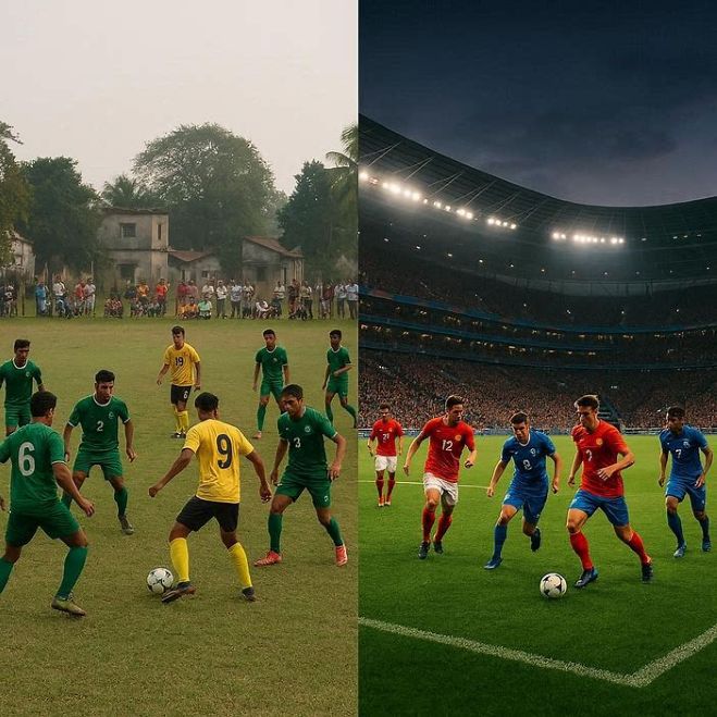 small football team transitioning to professional football league